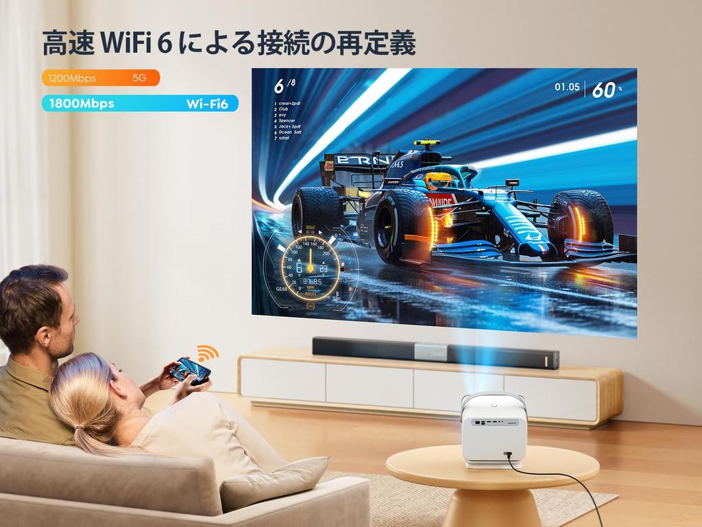 Netflix Completely Sealed Dustproof Yaber Projector for Home Use High Brightness 800ANSI Full HD 1080p Dolby Sound 20W Speaker Card Autofocus