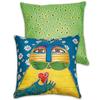 Laurel Burch [A2667] - Дизайнерская подушка 'Laurel Burch' сине-желтая (коты) - 45x45см