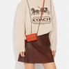 New COACH Cow Leather Envelope Bag Shoulder Bag Crossbody Bag Mini Women's Orange CC484-B4B4D