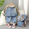 New Autumn Patchwork Jacket & Pants Set for Boys (0-5 Years)