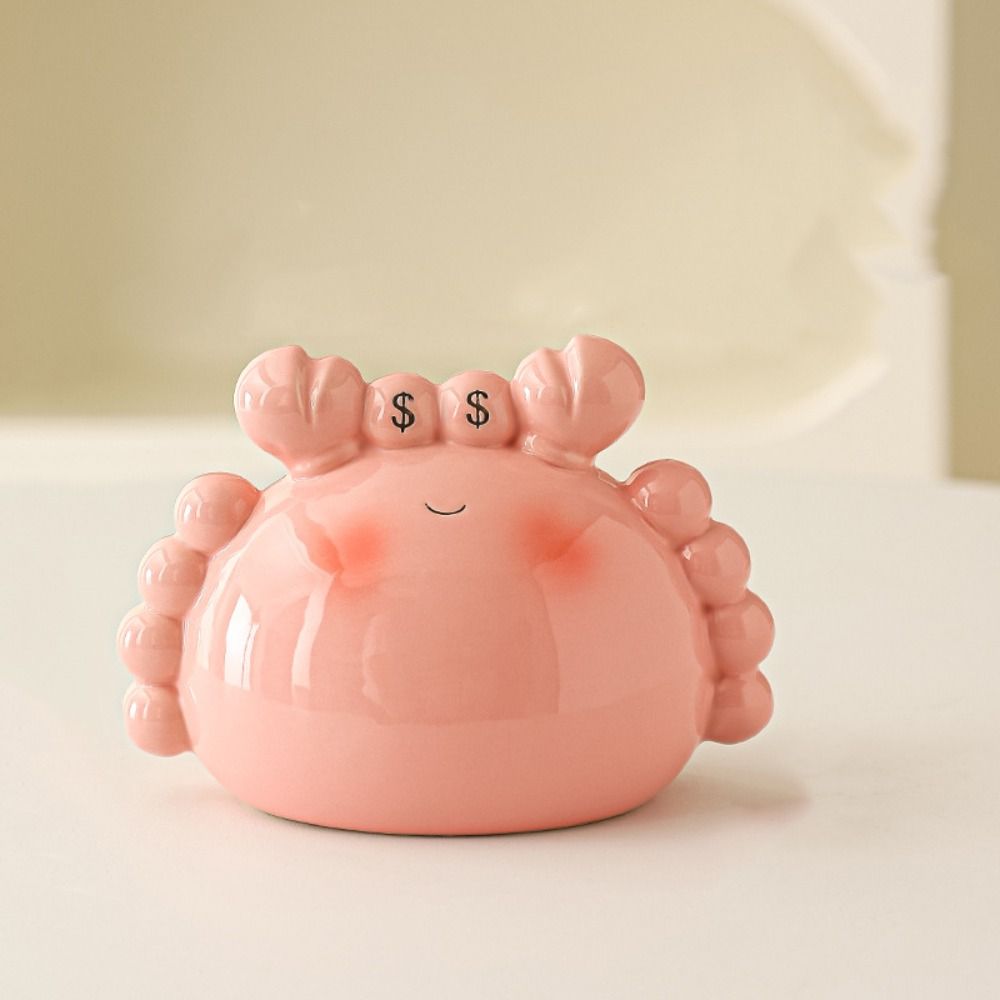 Ceramics Cartoon Crab Money Box Large Capacity Saving Box Animal Figurines Money Boxes Ornament