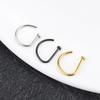 Nose Rings D Shape Hoop Stud Ear Cartilage Piercing Stainless Steel Nostril Jewelry For Women Body