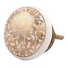 2 Packs Gold Flower Ceramic Drawer Knobs for Kitchen Cabinet Hardware Door Pulls Decorative Dresser Premium Upgrade