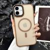 Новый Золотой Тонкий Матовый Магнитный Чехол для Телефона For Magsafe для iPhone 16 15 14 Plus 13 12 11 Pro Max Прозрачная Противоударная Бронированная Крышка