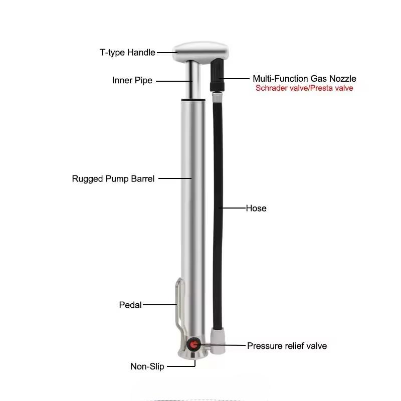 Mini Aluminum Bike Pump 100 PSI Hand Air Inflator For Cycling Frames Portable With Presta
