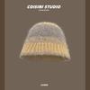 Корейский инс-блогер цветовое сочетание шерстяная смесовая вязаная шляпа-рыбак детская универсальная шерстяная шляпа-ведро делает лицо меньше
