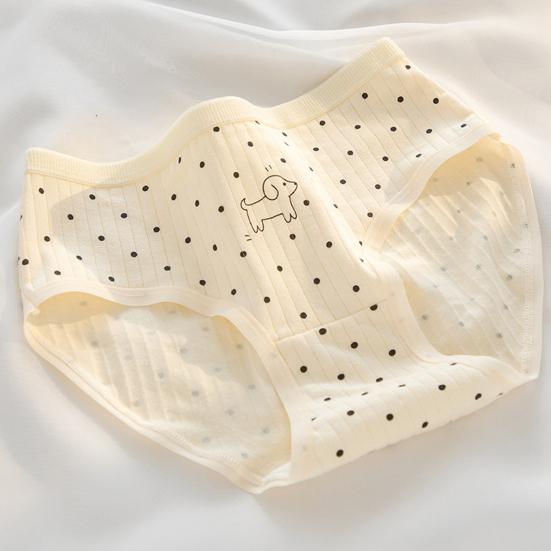 Women Underpants Mid Waist Cartoon Print Japanese Style Butt-lifted Good Breathability Elastic