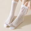 Breathable Mid-calf Mesh Socks Simple Split Toe Tube Socks Solid Color Two Toe Socks  Women