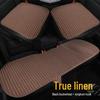 Buckwheat Hull Universal Car Seat Cushion Set - Four Seasons, Non-Slip, Tie-Free, Backless, Linen, 3-Piece.