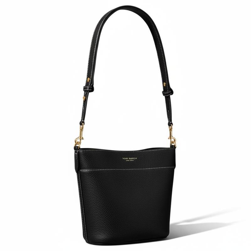 TORY BURCH Felix brand logo leather bucket bag shoulder bag women's black 171529-001