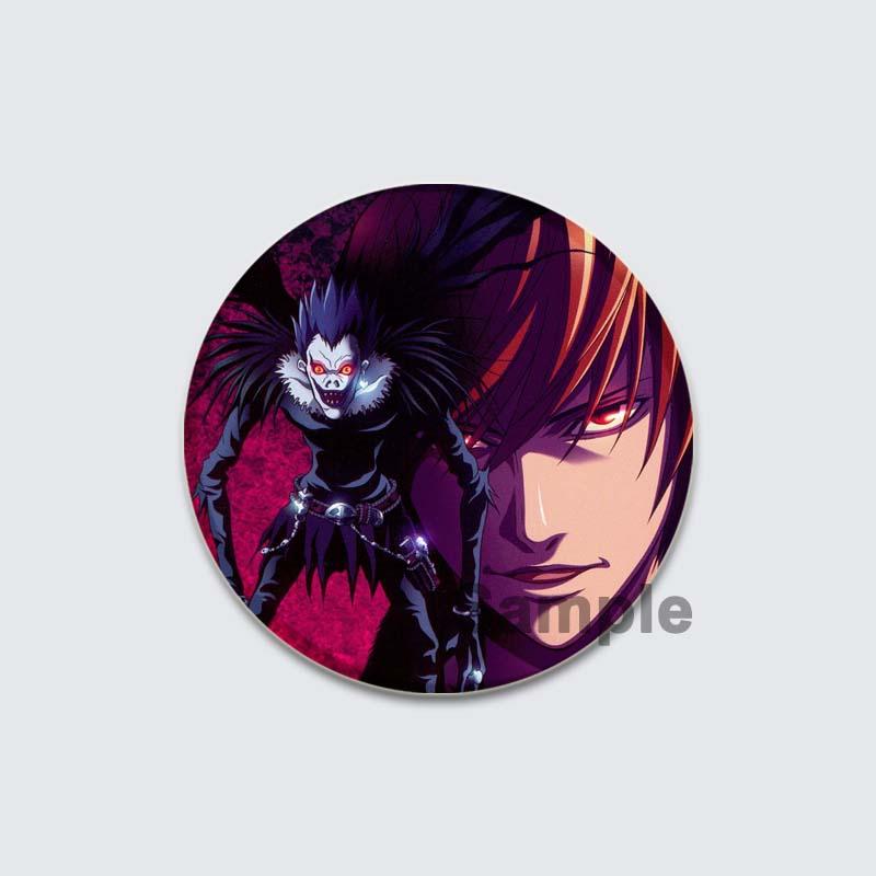 32/44/58mm Fashion Accessories Broochs Anime Death Note Cosplay Badges Round Cartoon Figure L·Lawliet Killer Yagami Pins for Backpacks Gift