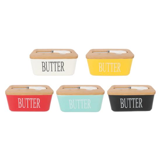 Yousheng Ceramic Butter Dish with Lid Multipurpose Knife Large Capacity Butter Keeper for Countertop Easy To Clean Butter Container Kitchen Gift