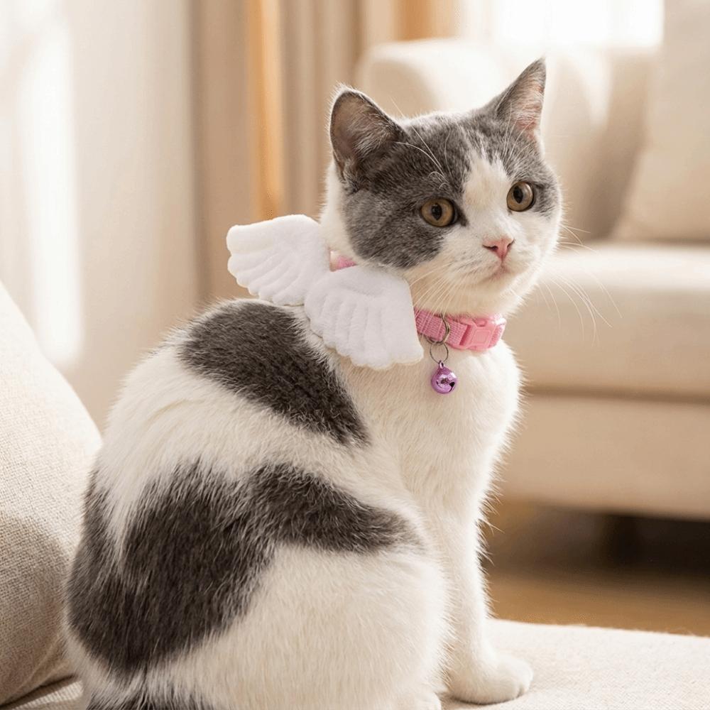 Lightweight Pet Collar Adjustable Pet Dressing Sweet Plush Wings Cat Collar Halloween Christmas