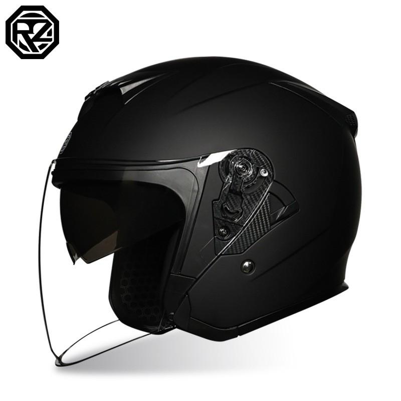 Universal 3/4 Motorcycle Helmet Men Women ABS Dual Visor Full Sun Protection All-Season Scooter Electric Bike