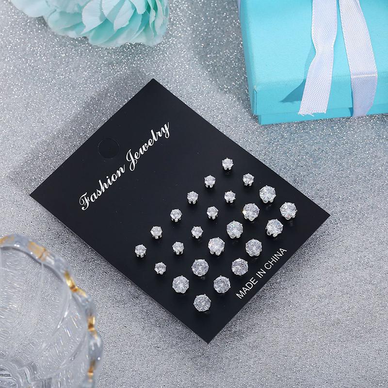 12 пар/комплект блестящие свадебные серьги-гвоздики, эффектные ювелирные изделия, подарок