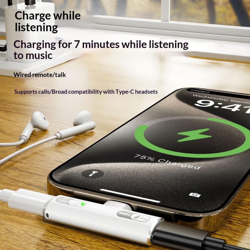 PD100W USB 3.2 Type C на Type C Адаптер Быстрая Зарядка Type C Адаптер для Наушников USB C Аудио Разъем для Телефона