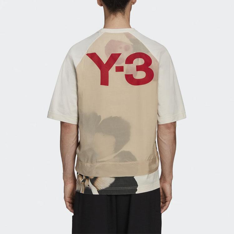 Y-3 SS21 Футболка с круглым вырезом и коротким рукавом с принтом логотипа на спине, мужские топы, цвет белый GV6082