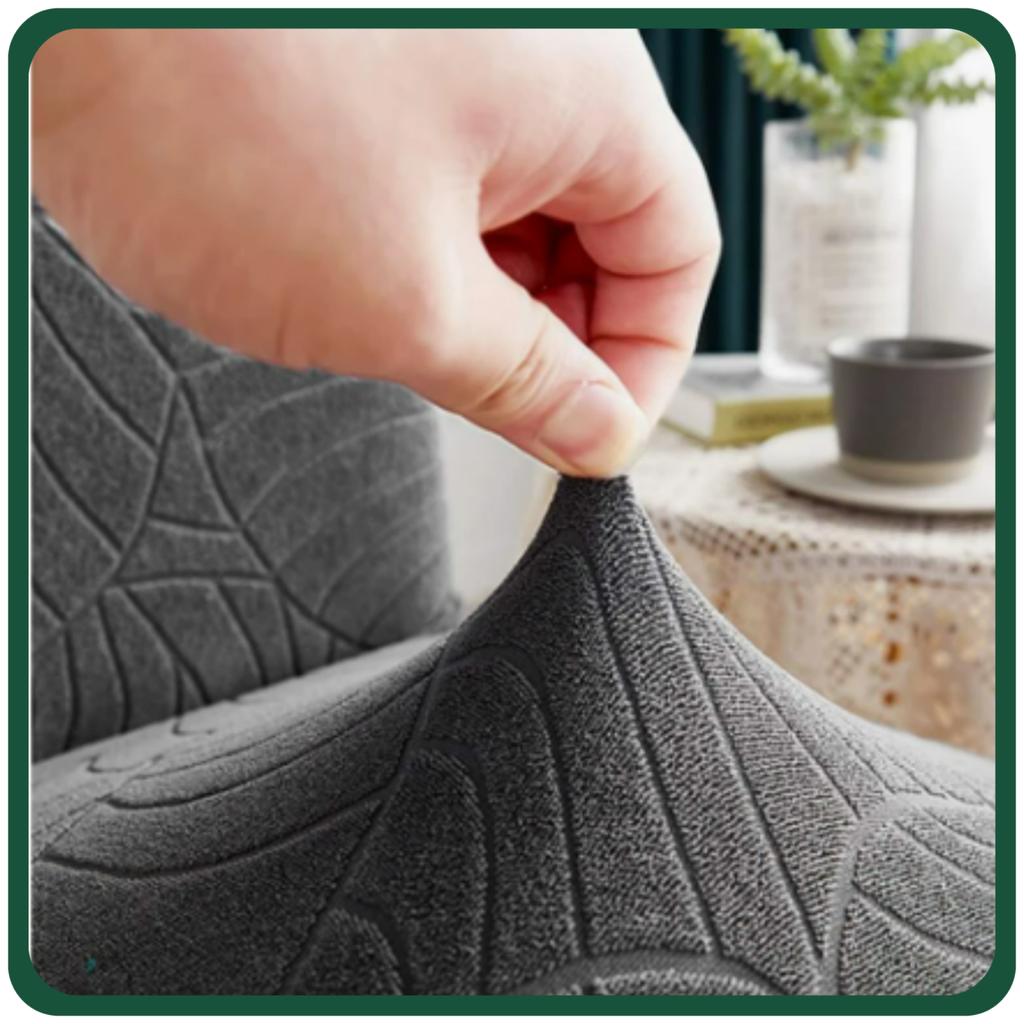 Dark Gray Velvet Jacquard Patterned Elastic Chair Cover [21Zc]