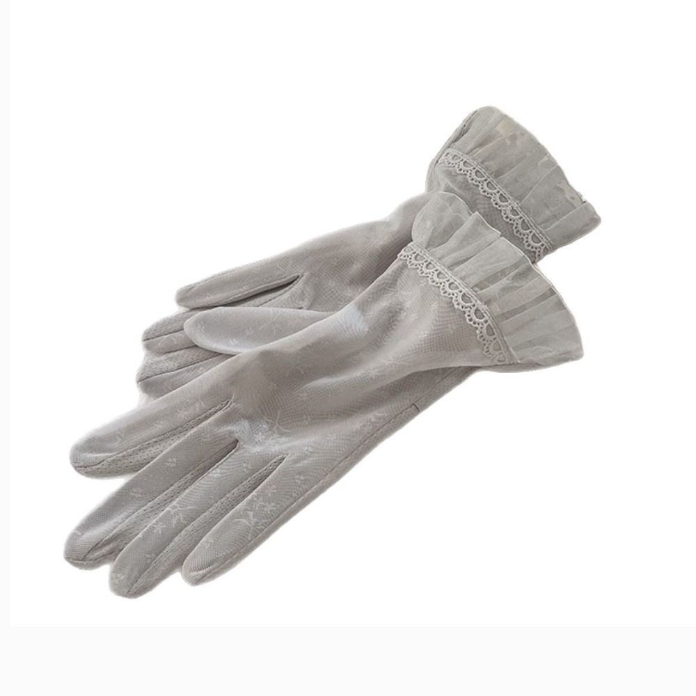 Lace Thin Ice Silk Gloves Breathable Cycling Driving Riding Glove Five Finger Glove Summer