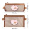 Bear Brown Kawaii Storage Bag Pouches Stationery Mesh Pencil Case Student Pencil Bag