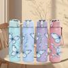 1PC Blue Butterfly Leaf Botanical Print 750ml Color Plastic Sports Water Bottle Leakproof Flip Straw Lid Suitable for Sports Office Home Use