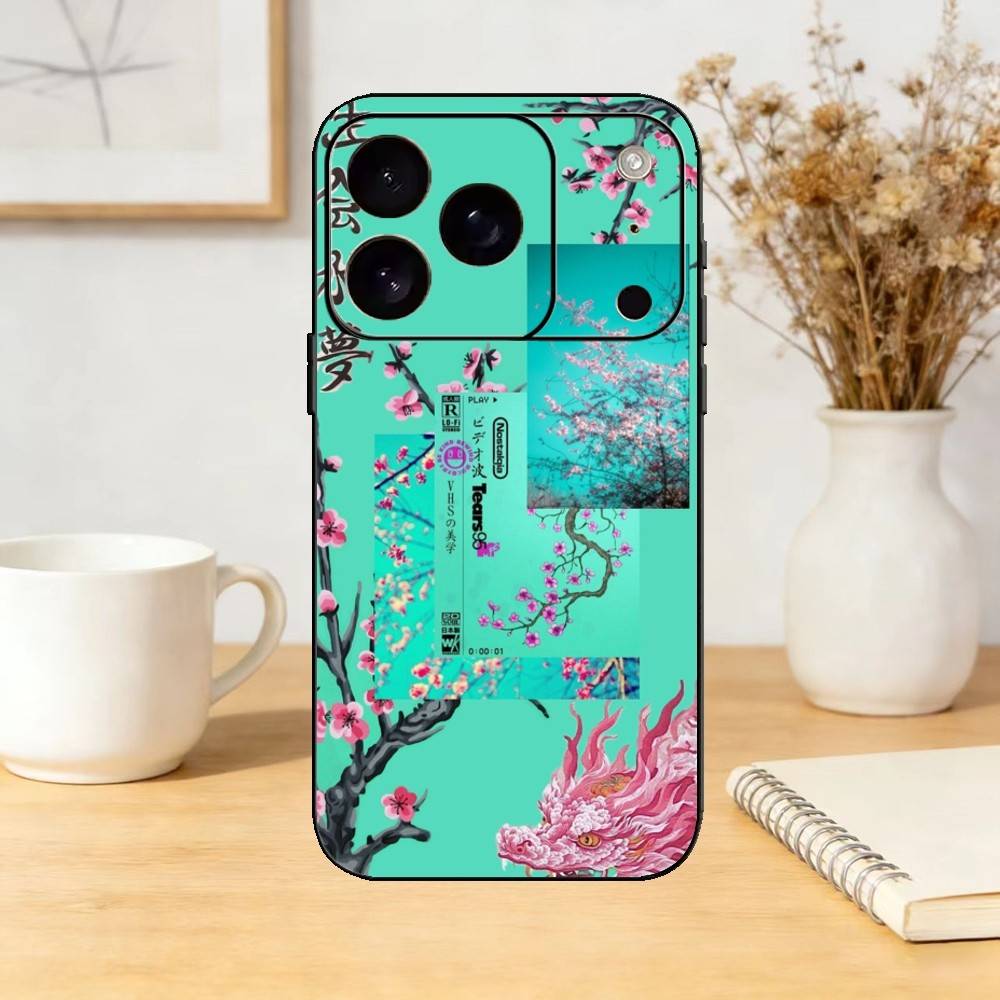 Vaporwave Arizona Iced Tea Эстетичный Чехол для Телефона Силиконовый черный Мягкий Для IPhone 17,16,15,14,13,12,11,SE,Plus Pro Max
