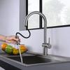 Выдвижной кухонный смеситель из нержавеющей стали SUS304 с матовой поверхностью, для горячей и холодной воды, выдвижной, для раковины