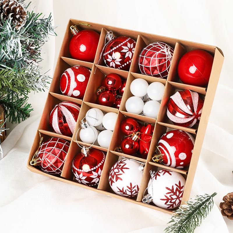 42pcs Electroplated Shiny Christmas Tree Baubles - Creative Hanging Ornaments for Festive Decoration