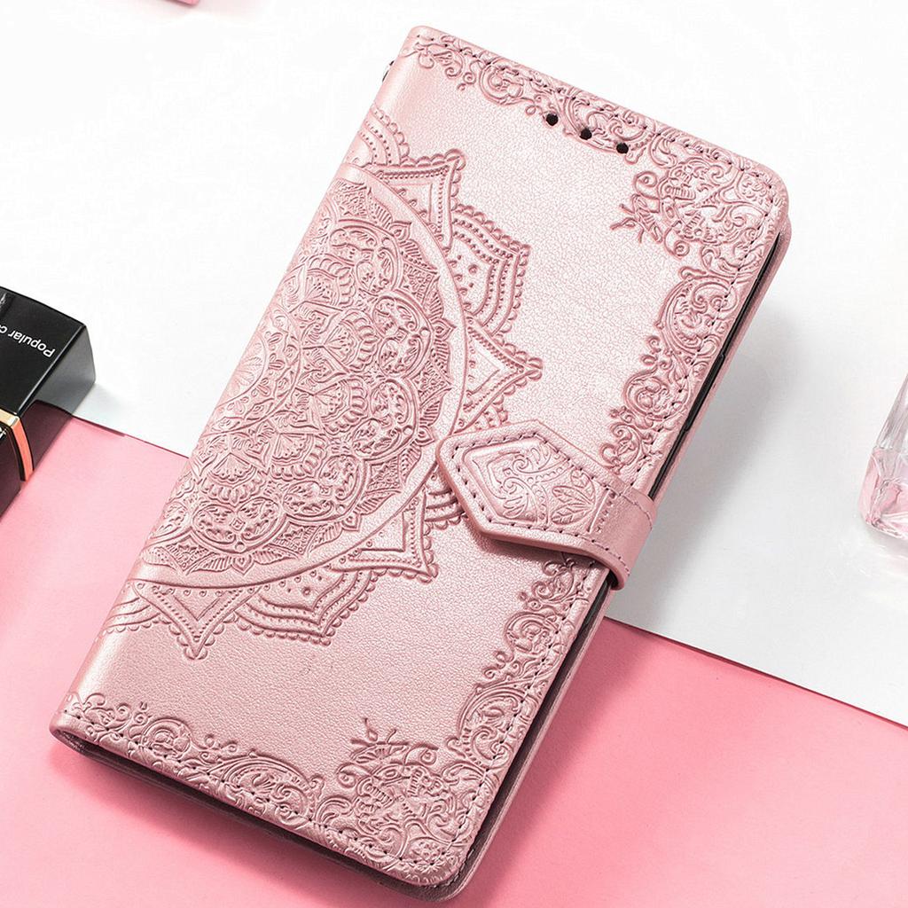 Mandala Embossed Leather Wallet Flip Case for Samsung Galaxy Note 20 Ultra Xcover 7 M53 M33 M15 M36 5G Card Slots Cover