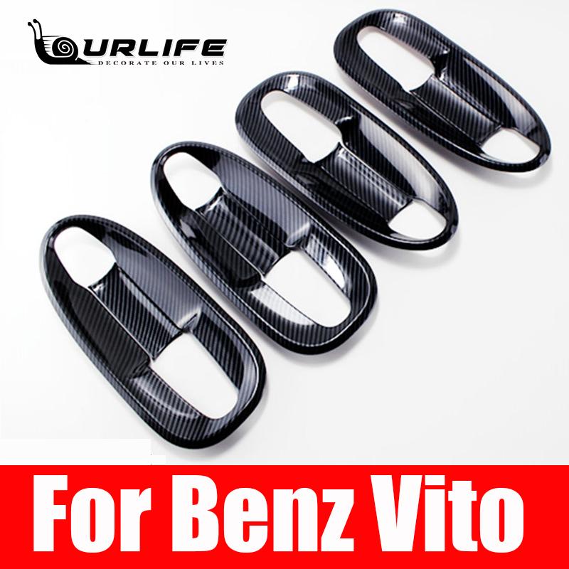 Для Mercedes Benz Vito V Class V260 W447 2014-цветная ручка из углеродного волокна, защитный чехол, чаши для дверных ручек