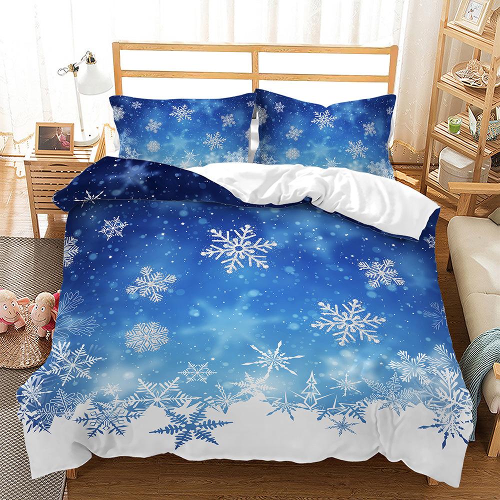 Счастливого Рождества Постельный комплект Пододеяльник Одеяло Одеяло Наволочка 3D Двуспальный Полный Полуторный Односпальный Двуспальный Кинг-сайз Спальня Подарок