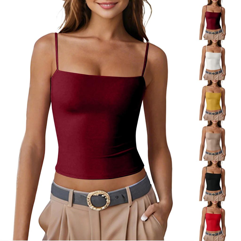 Women's Solid Color Top Sleeveless Slim-fit Tank Top