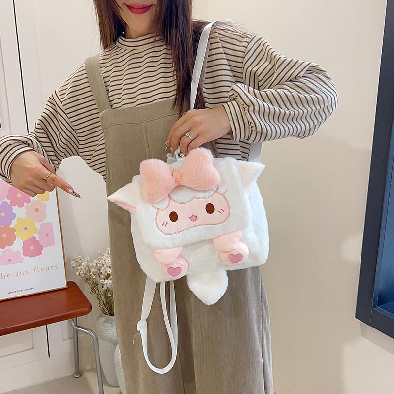 Плюшевый рюкзак для девочек с мультяшным узором «Пингвинчик с бантиком», сумка через плечо