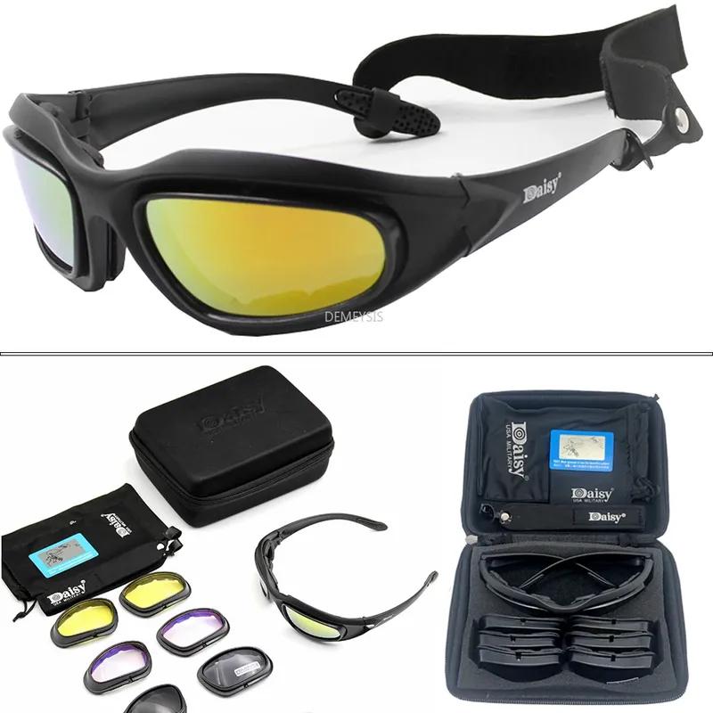 Daisy Polarized Tactical Sunglasses Men Airsoft Hunting Shooting Glasses UV400 Protection Desert Hiking Goggles
