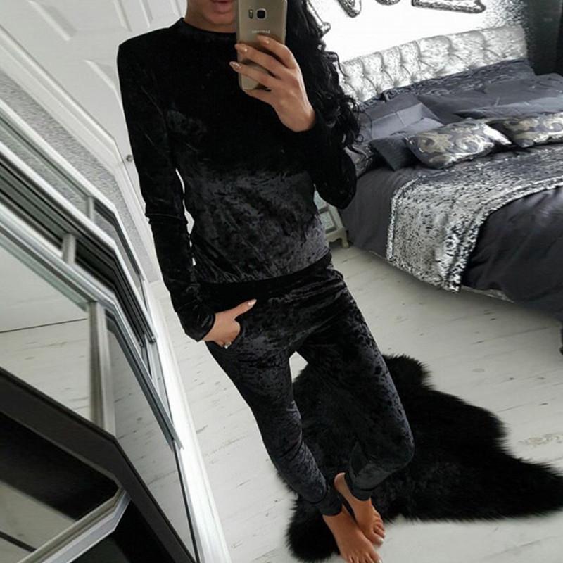 Женский спортивный костюм, бархатный спортивный костюм с длинными рукавами, узкие брюки + комплект топов с капюшоном