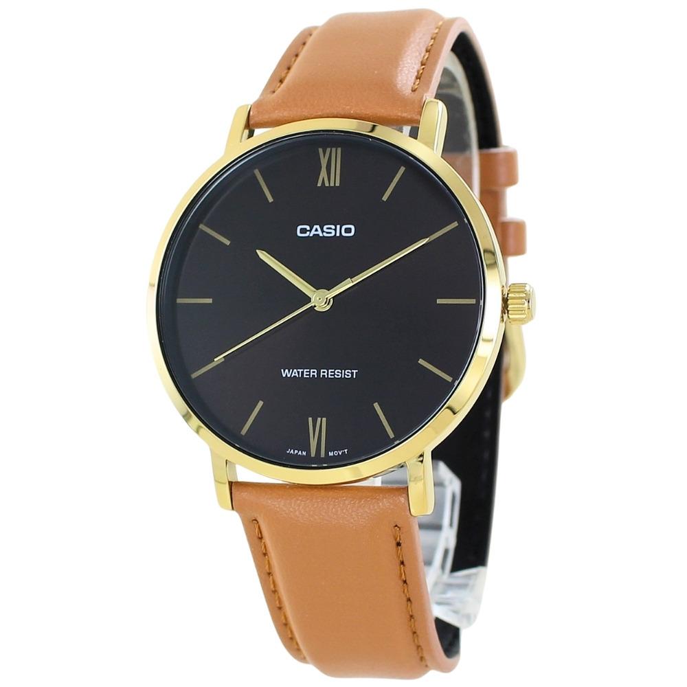 Casio Стандартная кожа с местом для хранения Отлично подходит для прихожей и входа Часы, Мужские/Женские, Ремешок, Коричневый, Корпус, Церемония
