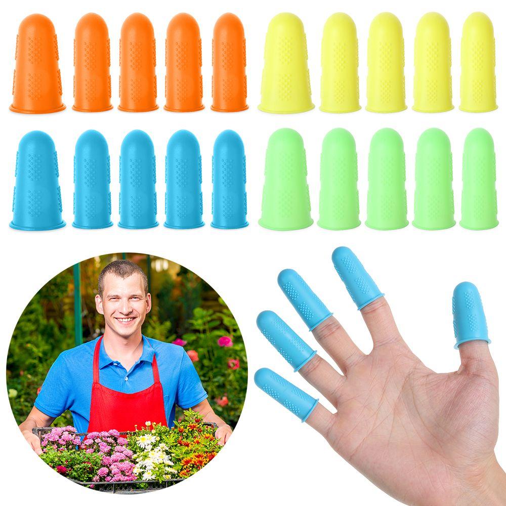 5pcs Rubber Sewing Heat Insulation Finger protector Silicone Finger Cover Non-slip Guard Caps
