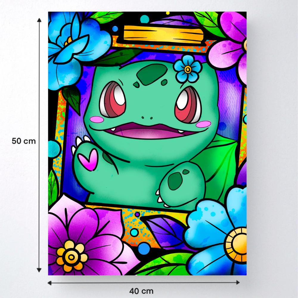 Paint by Numbers with Frame Pictures for Painting Pokemon Bulbasaur 40X50