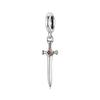 WOSTU 925 Sterling Silver Red Heart Sword CharmTarot Card Bead Chinese Mythology Nezha Pendant Fit Original Bracelet DIY Gift