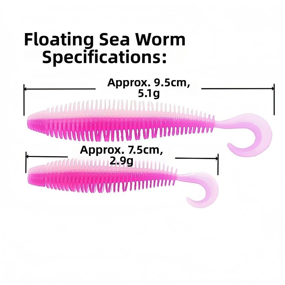 Double Colors Artificial Fishing Worms Silicone Material Swimbait Fishing Lures For Bass Fishing