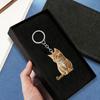 Cat Keychain Double Sided 2D Flat Acrylic Pet Hanging Decoration Lifelike Cat Keyring Accessories for Car Mirror Window Backpacks