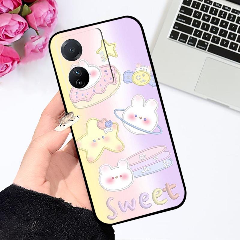 Чехол для iQOO Z6 Pro 5G Z6 Милый Мультяшный Силиконовый Мягкий ТПУ Чехол для Телефона Для Vivo iQOO Z6 Lite Z6x Ударопрочный Бампер Fundas