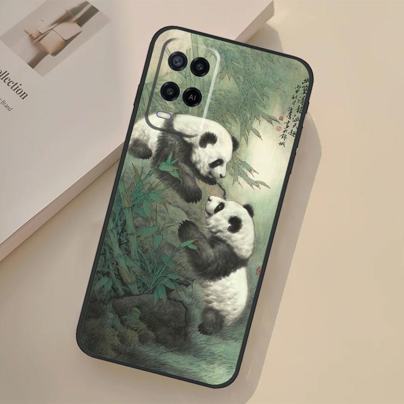 Чехол с милым мишкой-пандой Для Oppo A76 A96 A16 A17 A18 A60 A80 A40 A38 A58 A78 A98 A94 A74 A54 A15 A57 A77 A5 Pro