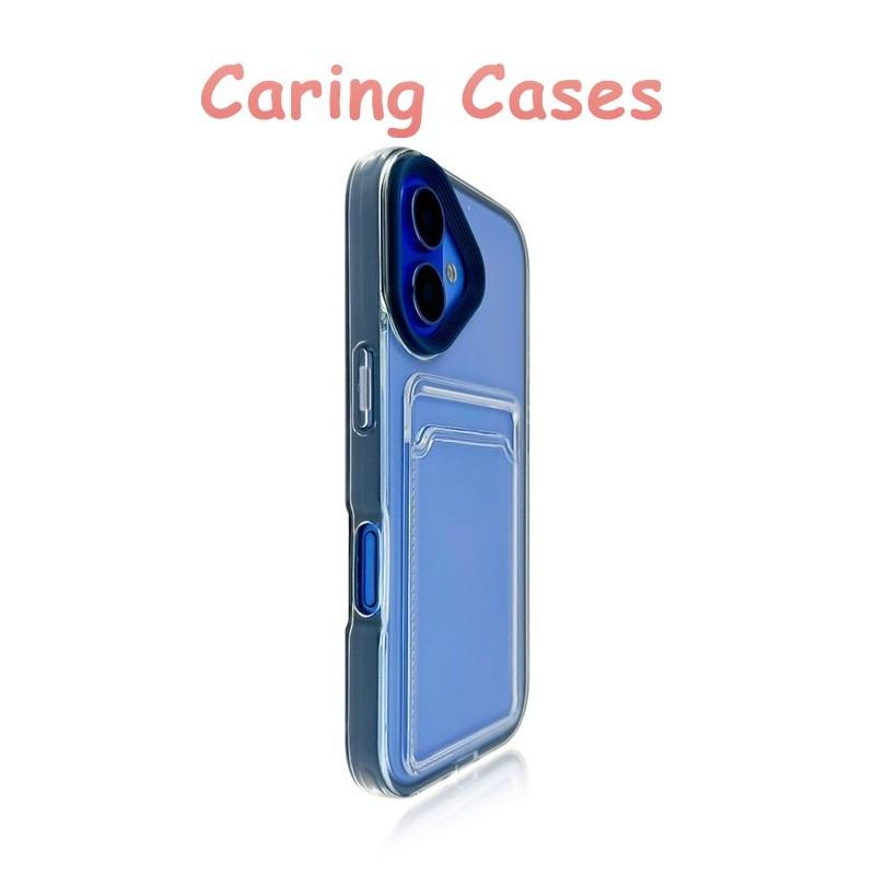 Чехол для iPhone 17 Pro Max Розово-красный Два в одном Держатель для карт Прозрачный Противоударный Совместимый с iPhone 16 15 14 13 12 11