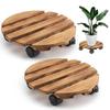 1PC Lockable With Wheels Wooden Pot Mover Trolley Planter Base Flowerpot Base Rolling Stand Rack