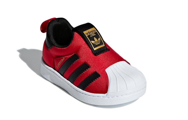 adidas Originals Superstar 360 I Тканевые Нескользящие Низкие Детские Кроссовки Красный Черный Для Младенцев И Малышей CG6581