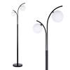 Creative Floor Lamp 63 Inch 2 Spherical Glass Light Shades Bar Restaurant Shop Decorative Light, Study Room Bedroom Light, Bar Desk Lamp