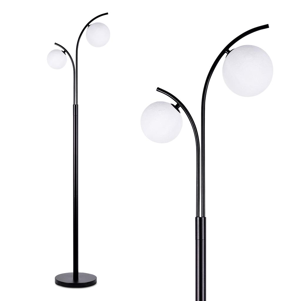 Creative floor lamp 63 inch 2 Spherical glass light shades bar restaurant shop decorative light, study room bedroom light, bar desk lamp