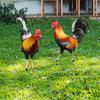 2 шт., статуя петуха, садовые колья, скульптуры животных, украшения, фигурки петуха, земная вставка для