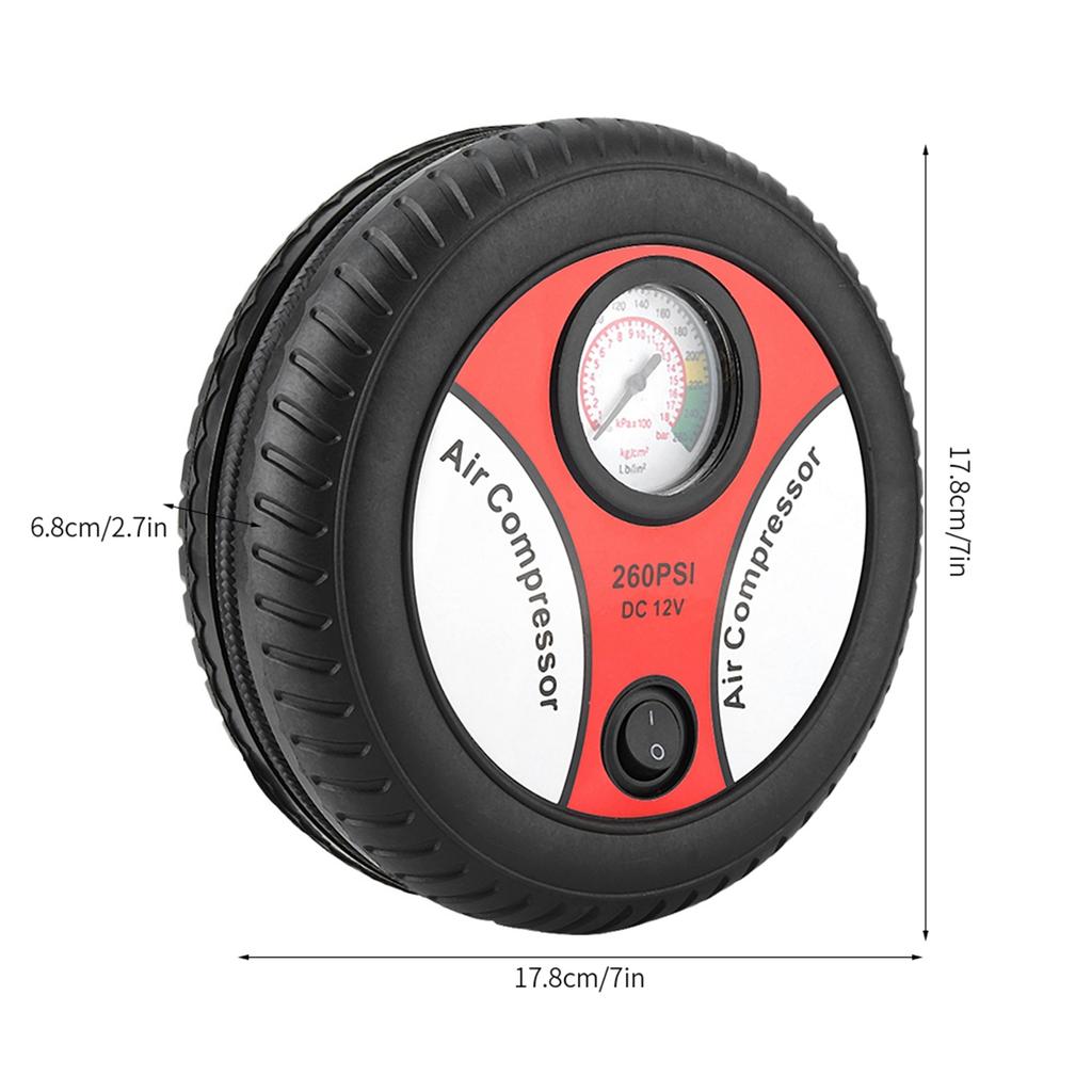 12 В портативный автомобильный воздушный компрессор насос визуальный манометр для шин мотоцикла накачивающий насос для шин велосипеда